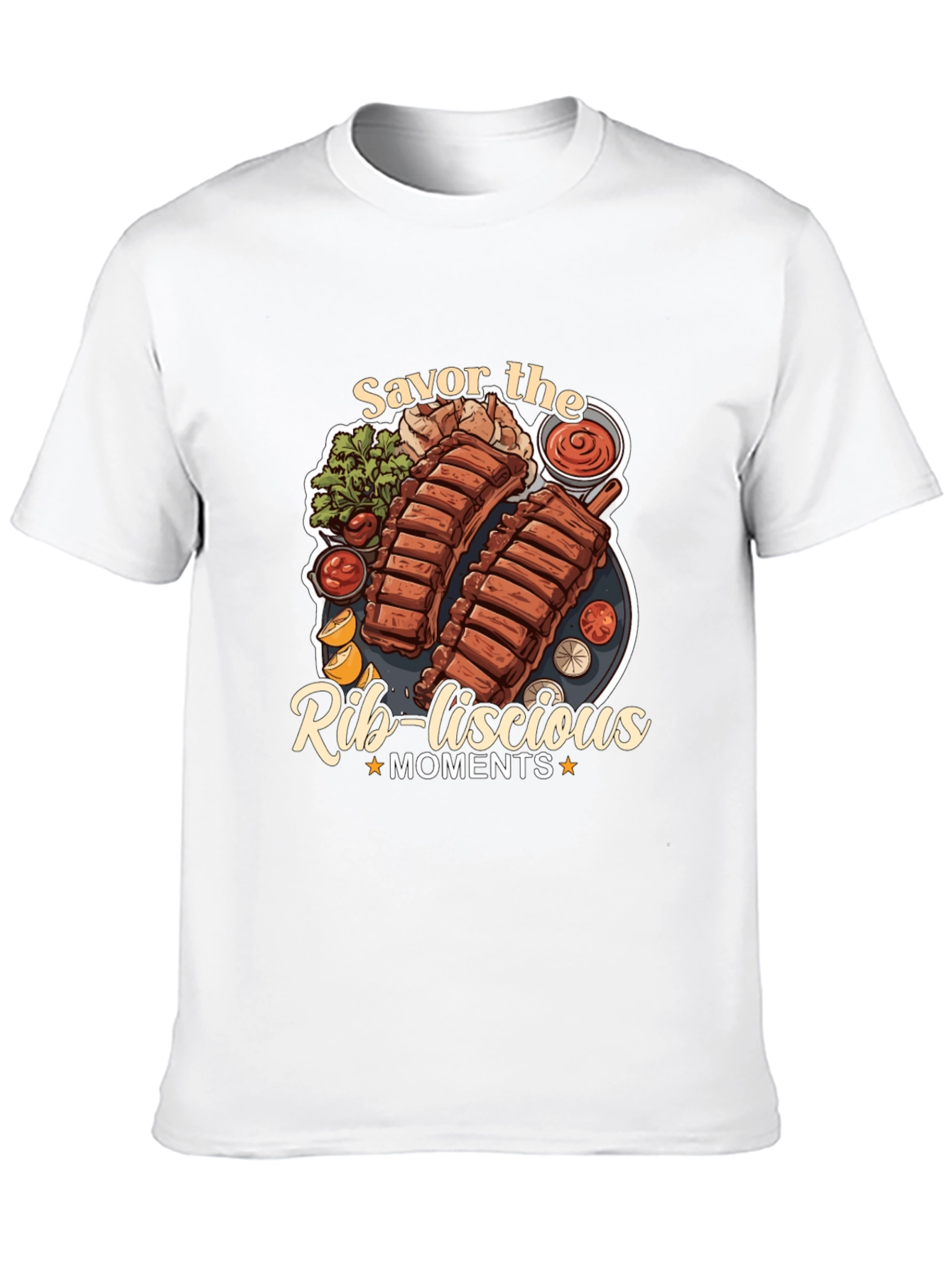 Savor the Rib-licious Moments Black Graphic Tee