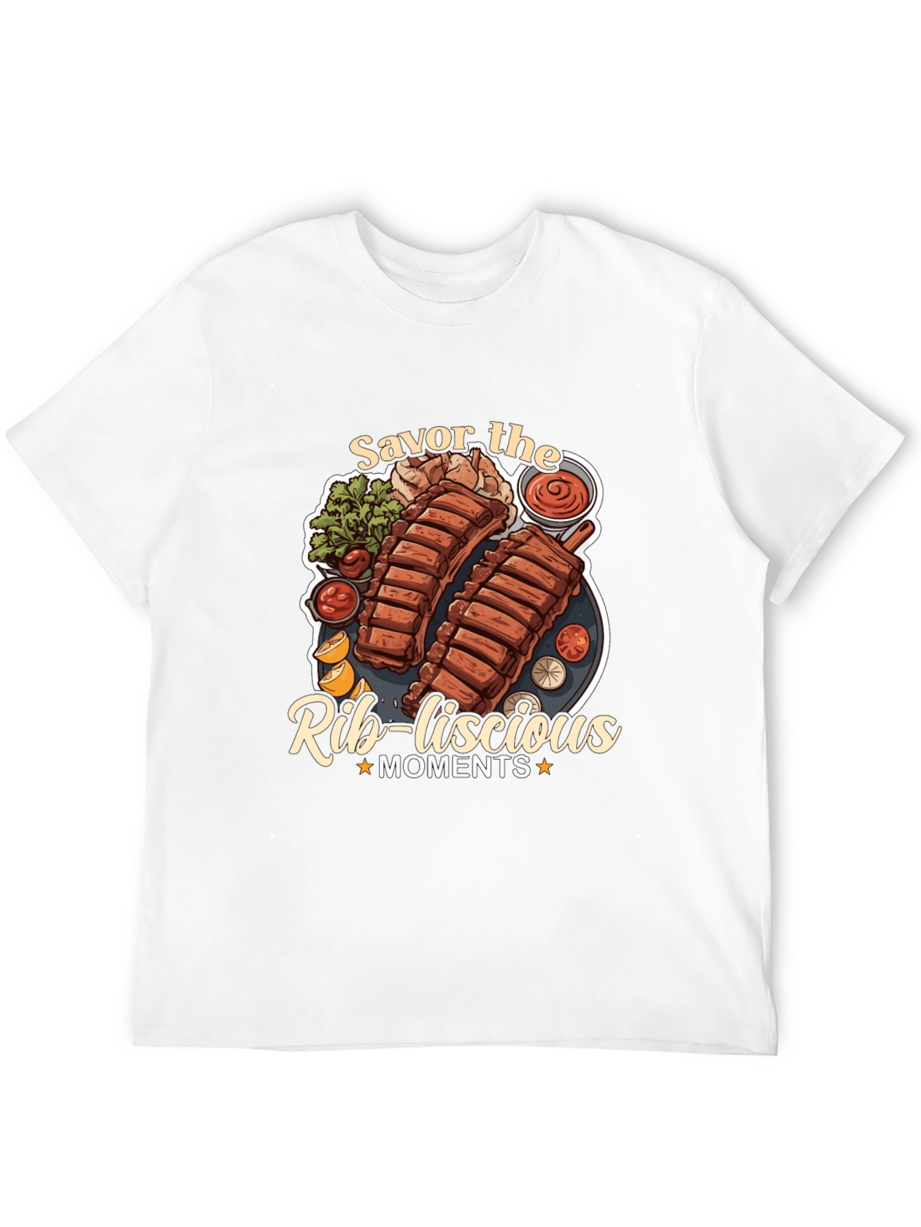 Savor the Rib-licious Moments Black Graphic Tee