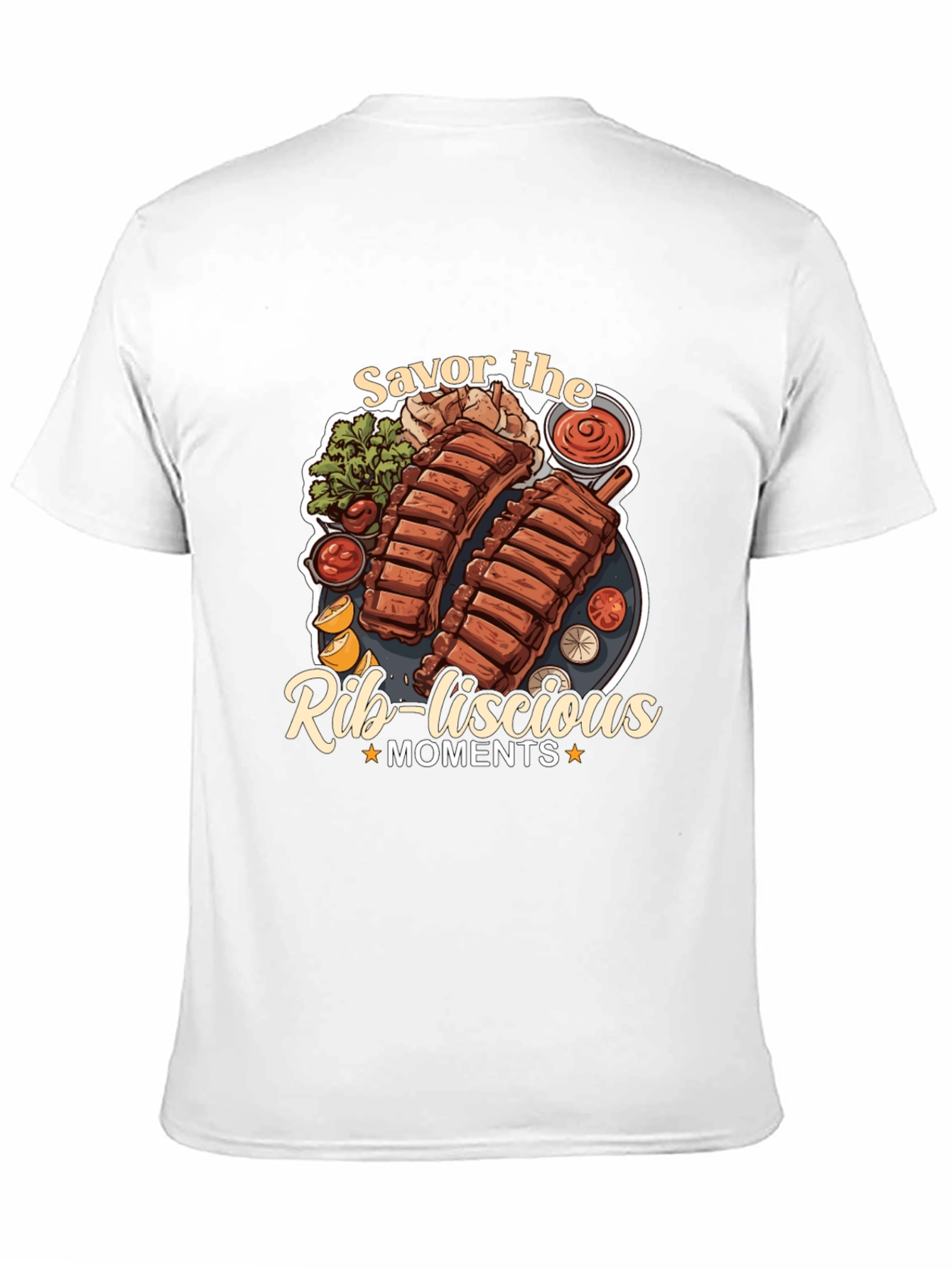 Savor the Rib-licious Moments Black Graphic Tee