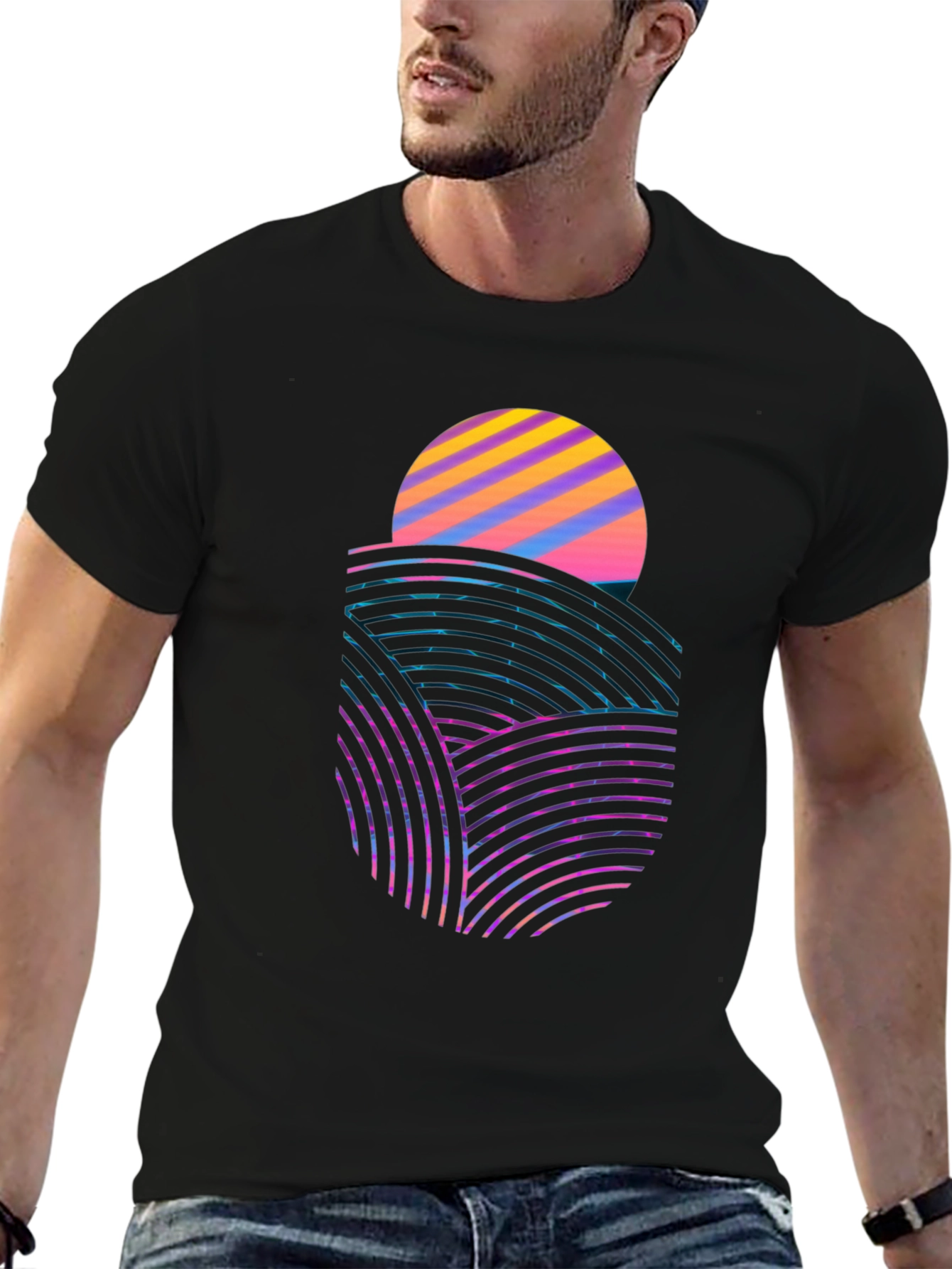 Retro Sunset Tee - Modern Graphic Print