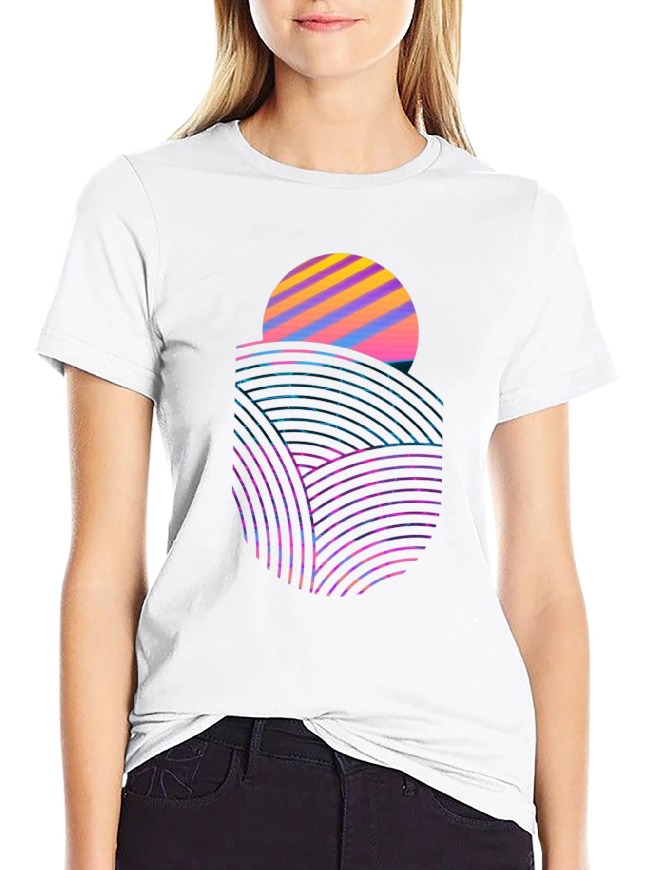 Retro Sunset Tee - Modern Graphic Print