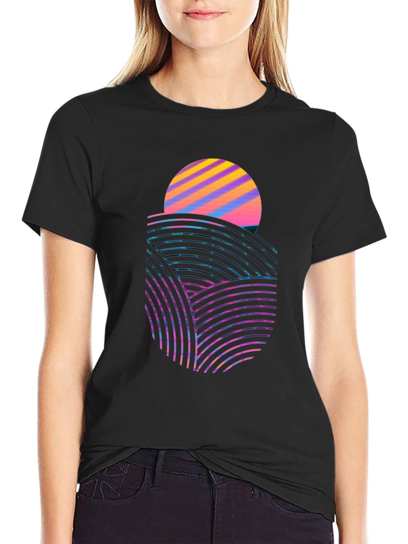 Retro Sunset Tee - Modern Graphic Print