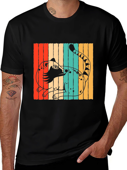 Retro Coati Graphic T-Shirt - Stylish Animal Design