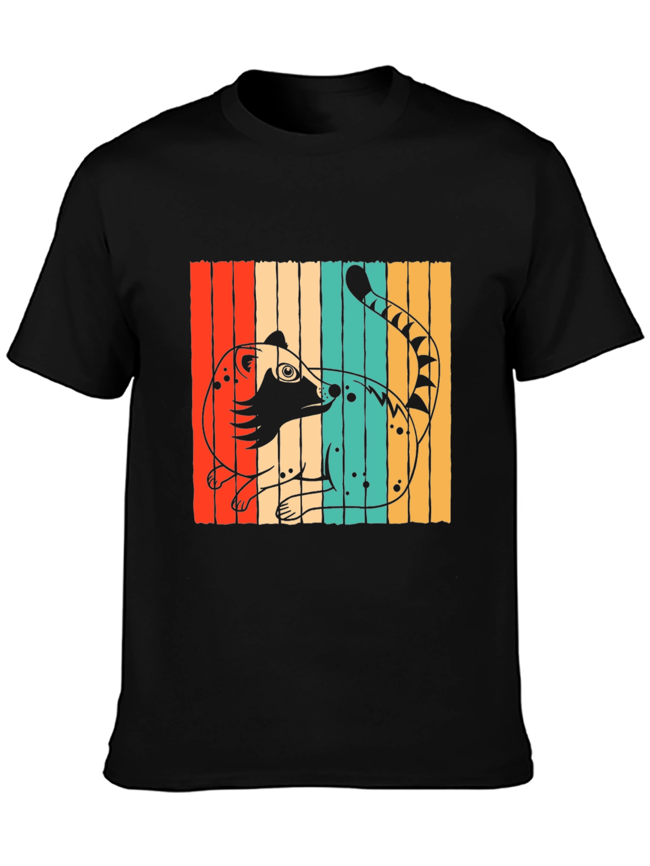 Retro Coati Graphic T-Shirt - Stylish Animal Design