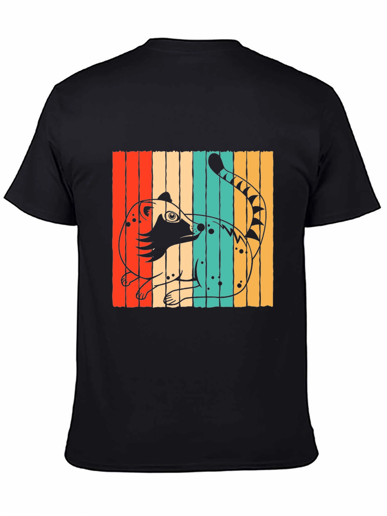 Retro Coati Graphic T-Shirt - Stylish Animal Design