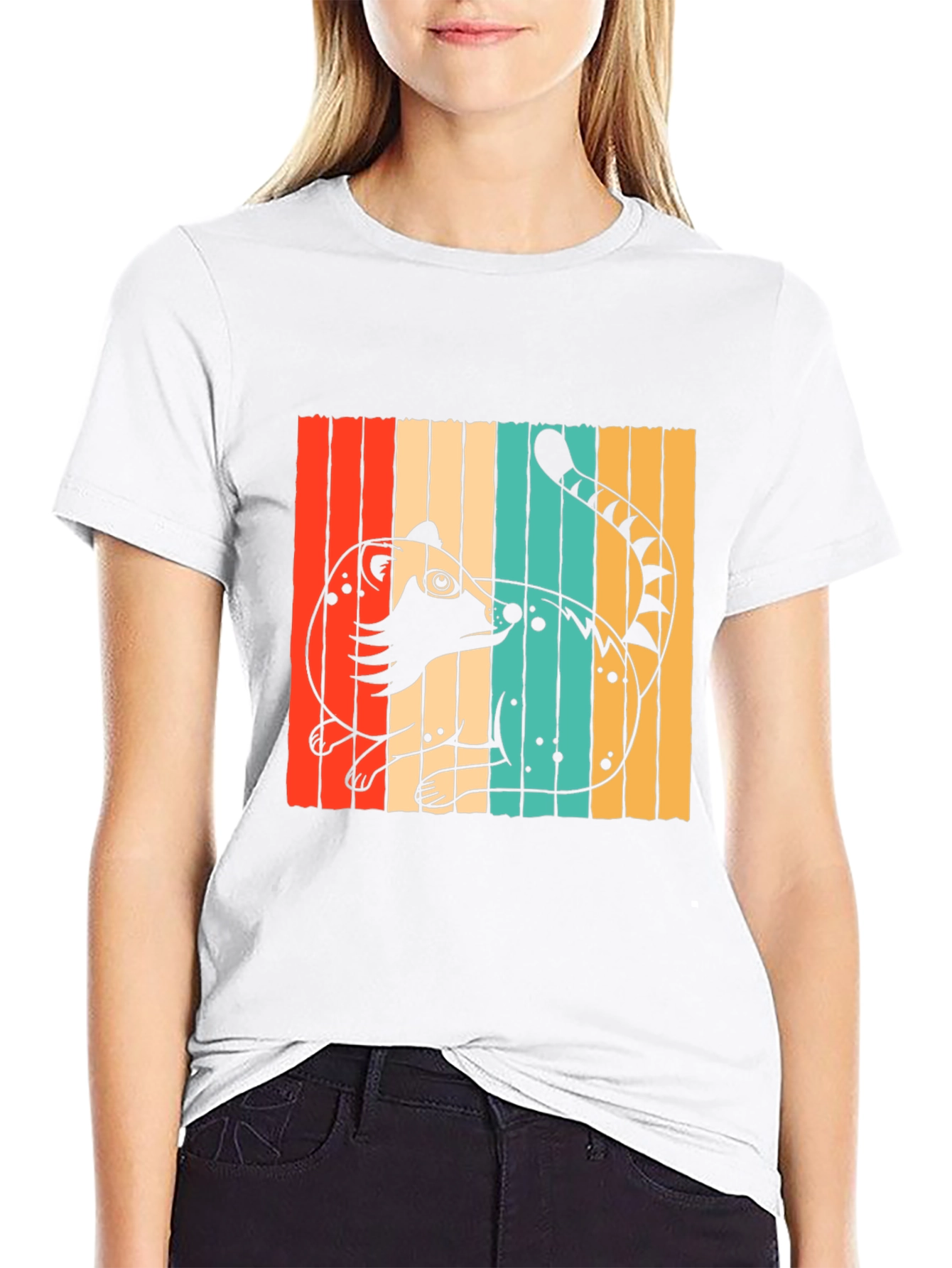 Retro Coati Graphic T-Shirt - Stylish Animal Design