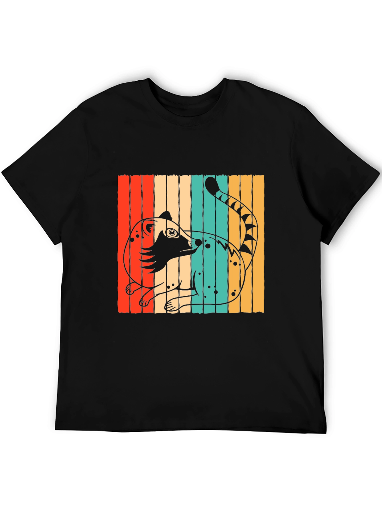 Retro Coati Graphic T-Shirt - Stylish Animal Design