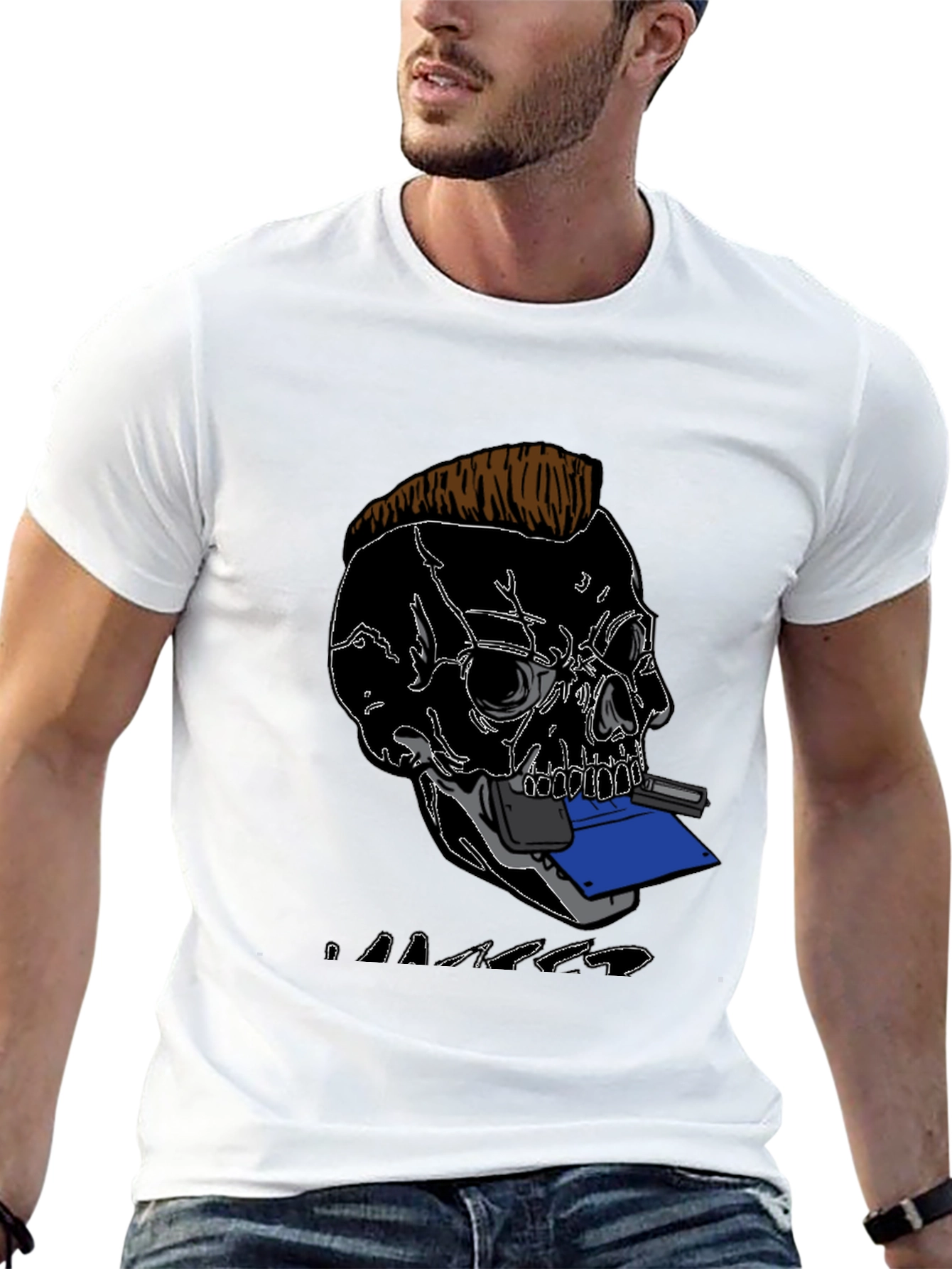 Skull Gamer T-Shirt - Black