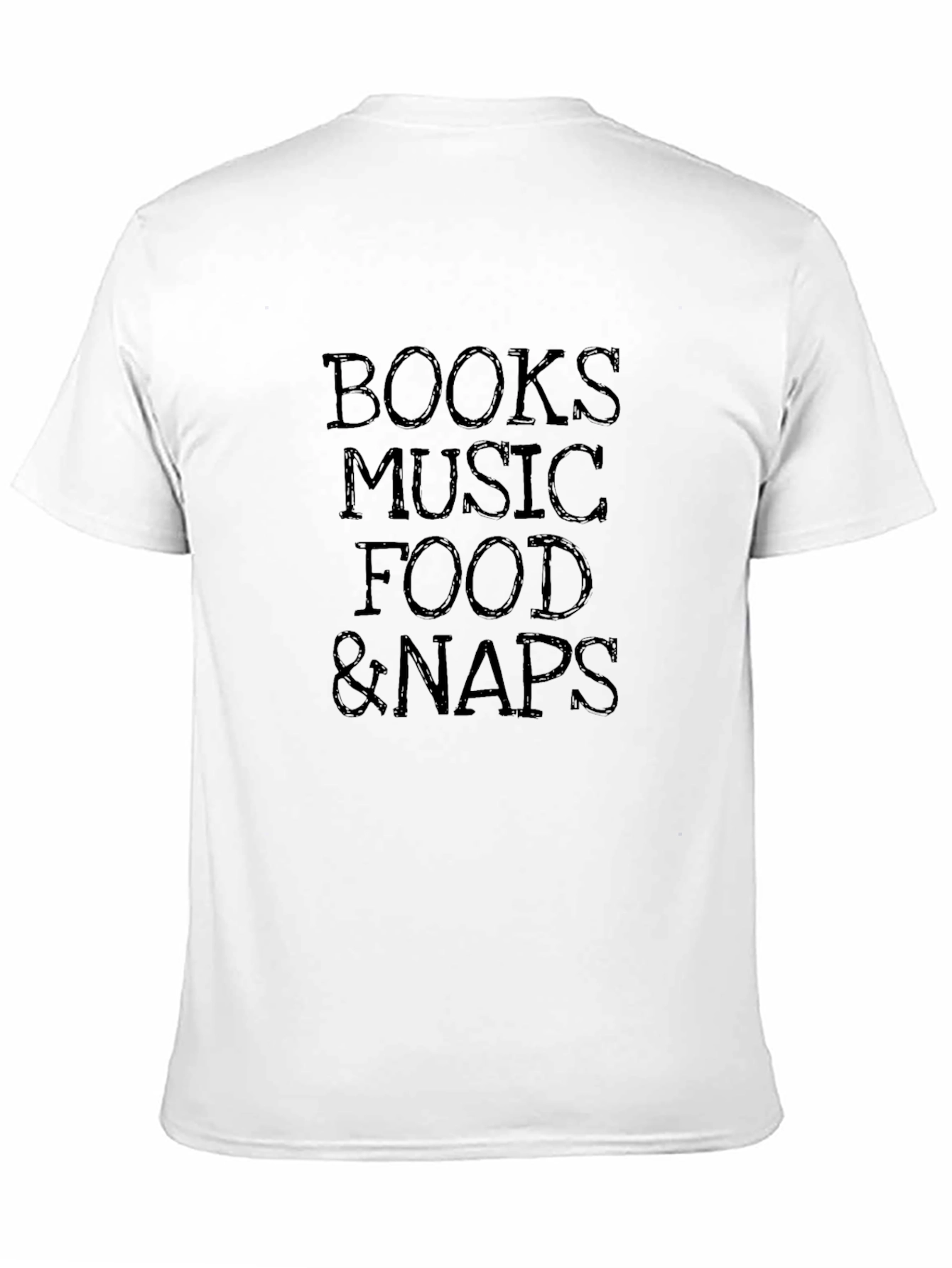 Books Music Food & Naps Black Graphic Tee