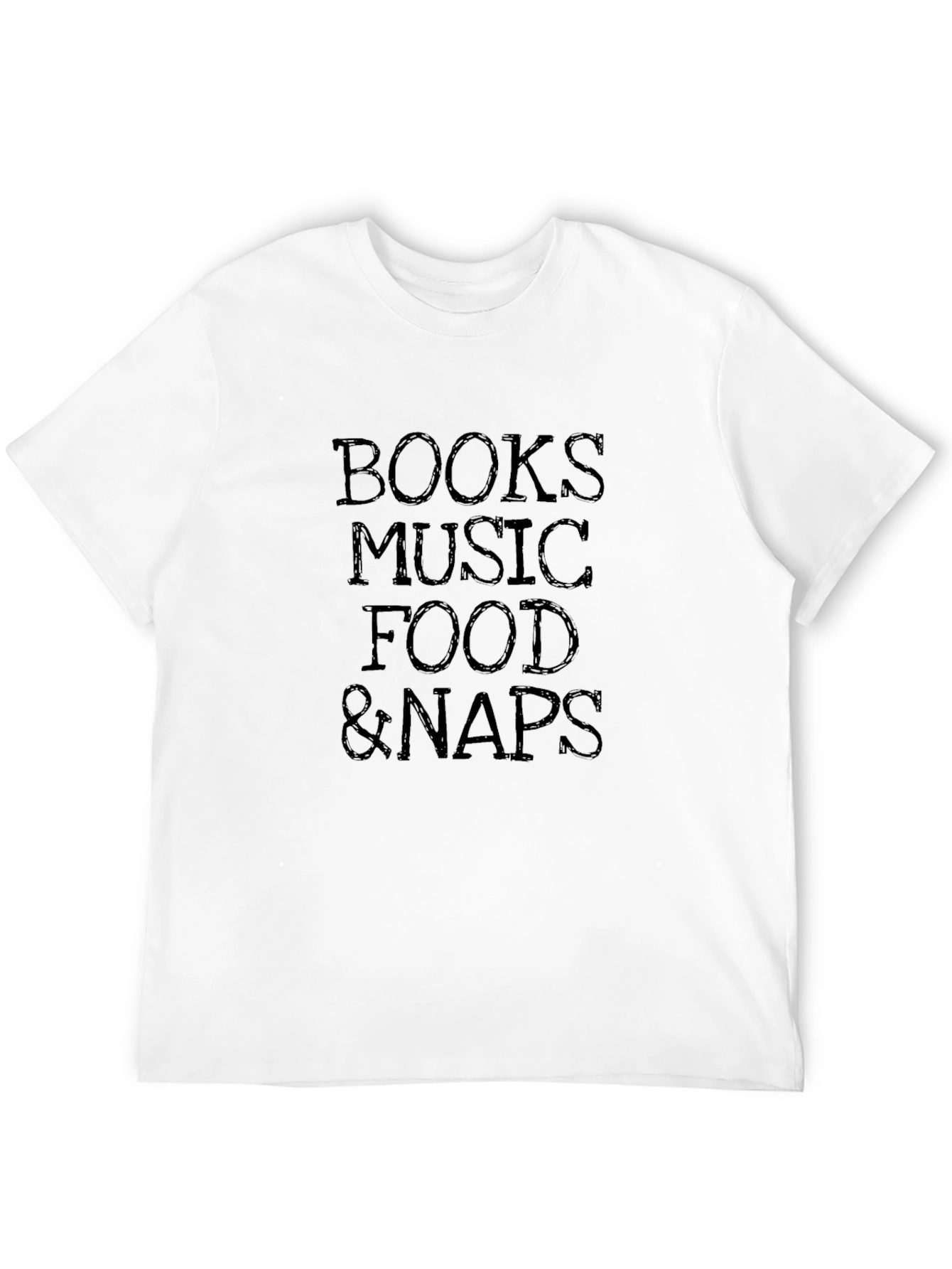 Books Music Food & Naps Black Graphic Tee