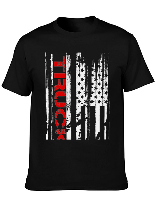 Truck American Flag Graphic Tee - Patriotic Style