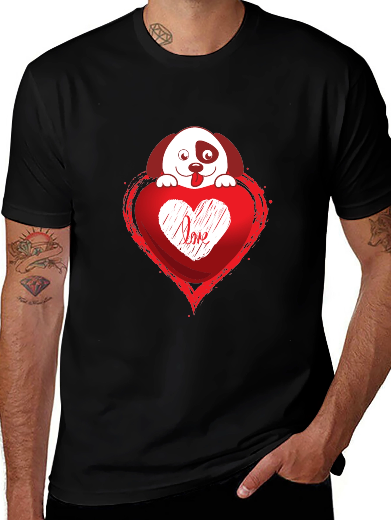 Love Pup Graphic Tee - Black T-Shirt
