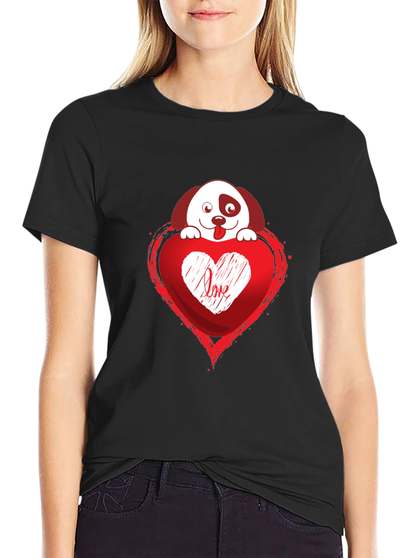 Love Pup Graphic Tee - Black T-Shirt