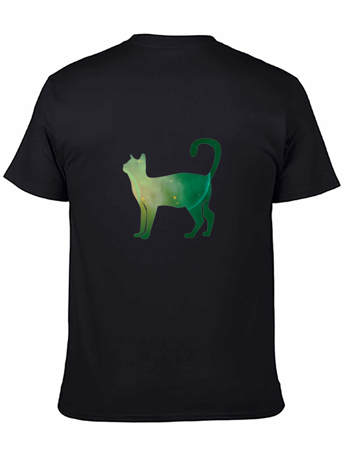 Galaxy Cat Tee - Stylish Black Cotton T-Shirt
