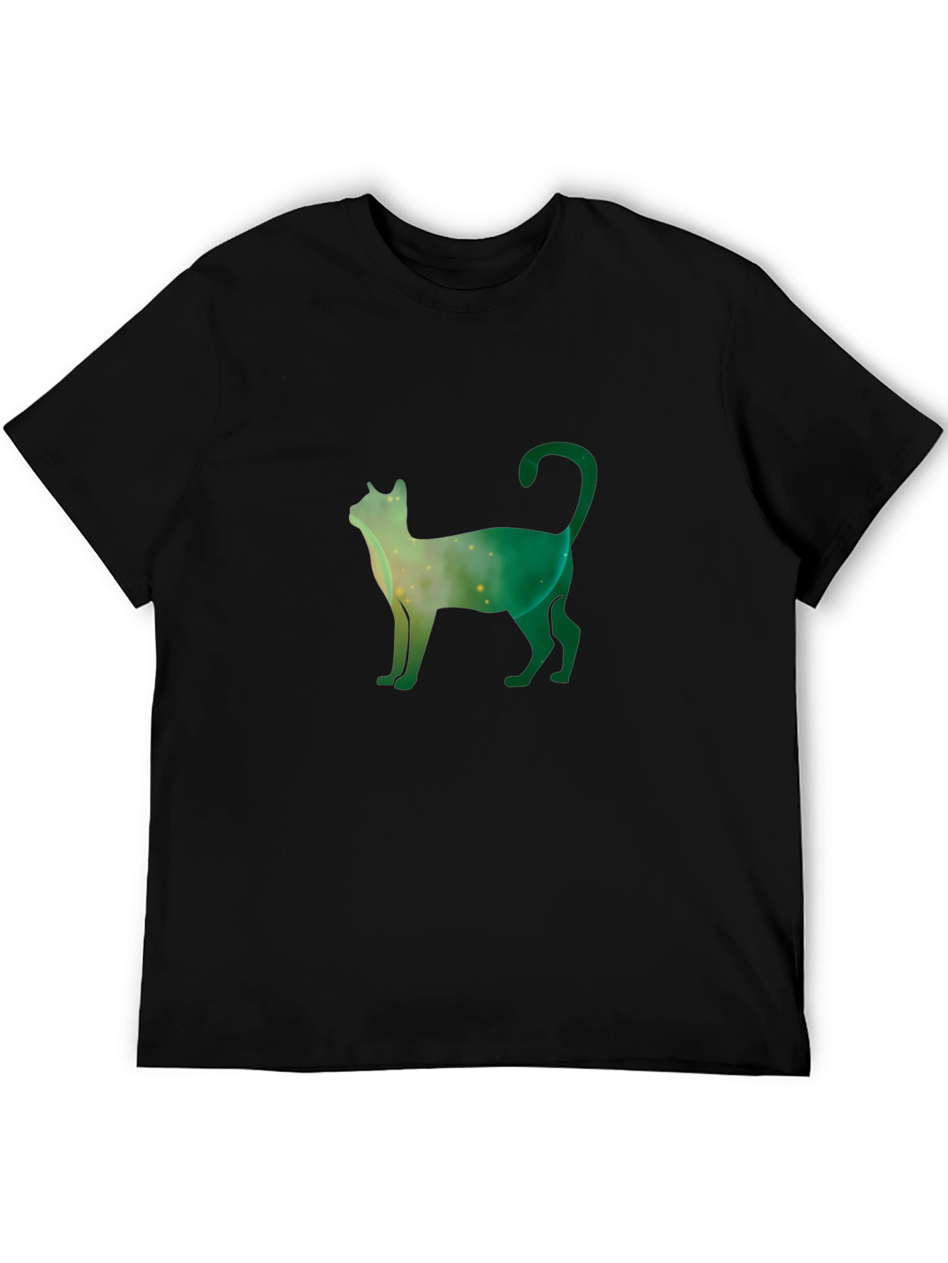 Galaxy Cat Tee - Stylish Black Cotton T-Shirt