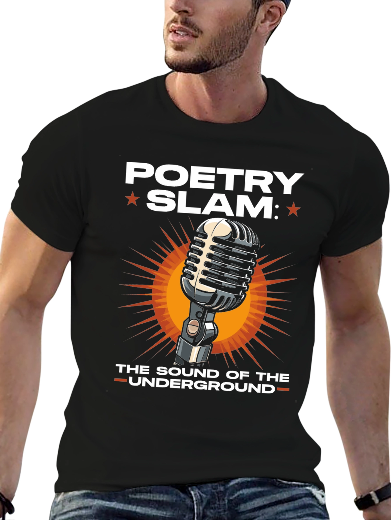 Poetry Slam T-Shirt: Underground Sound Microphone Tee