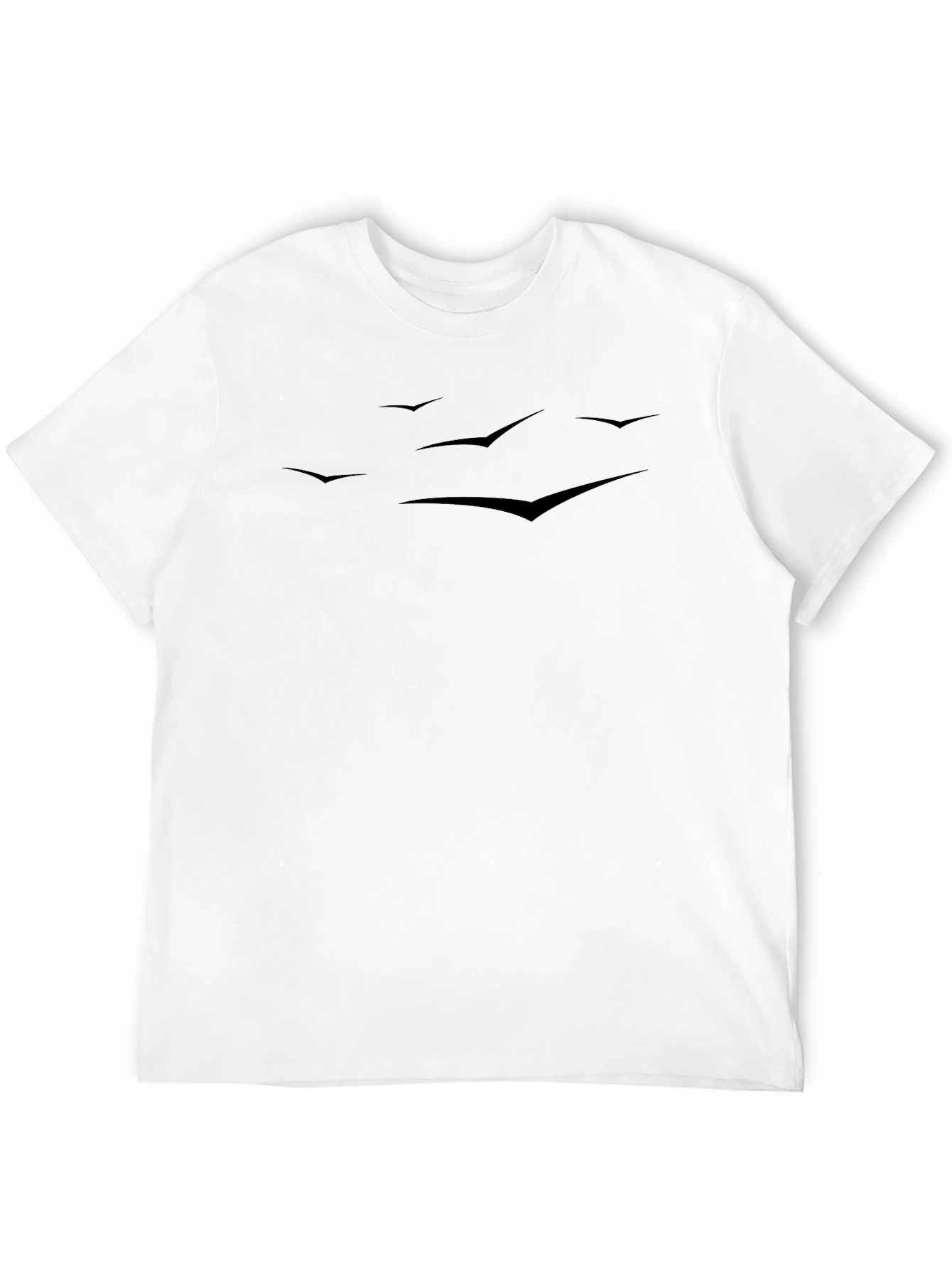 Mens Black T-Shirt with Flying Bird Graphic