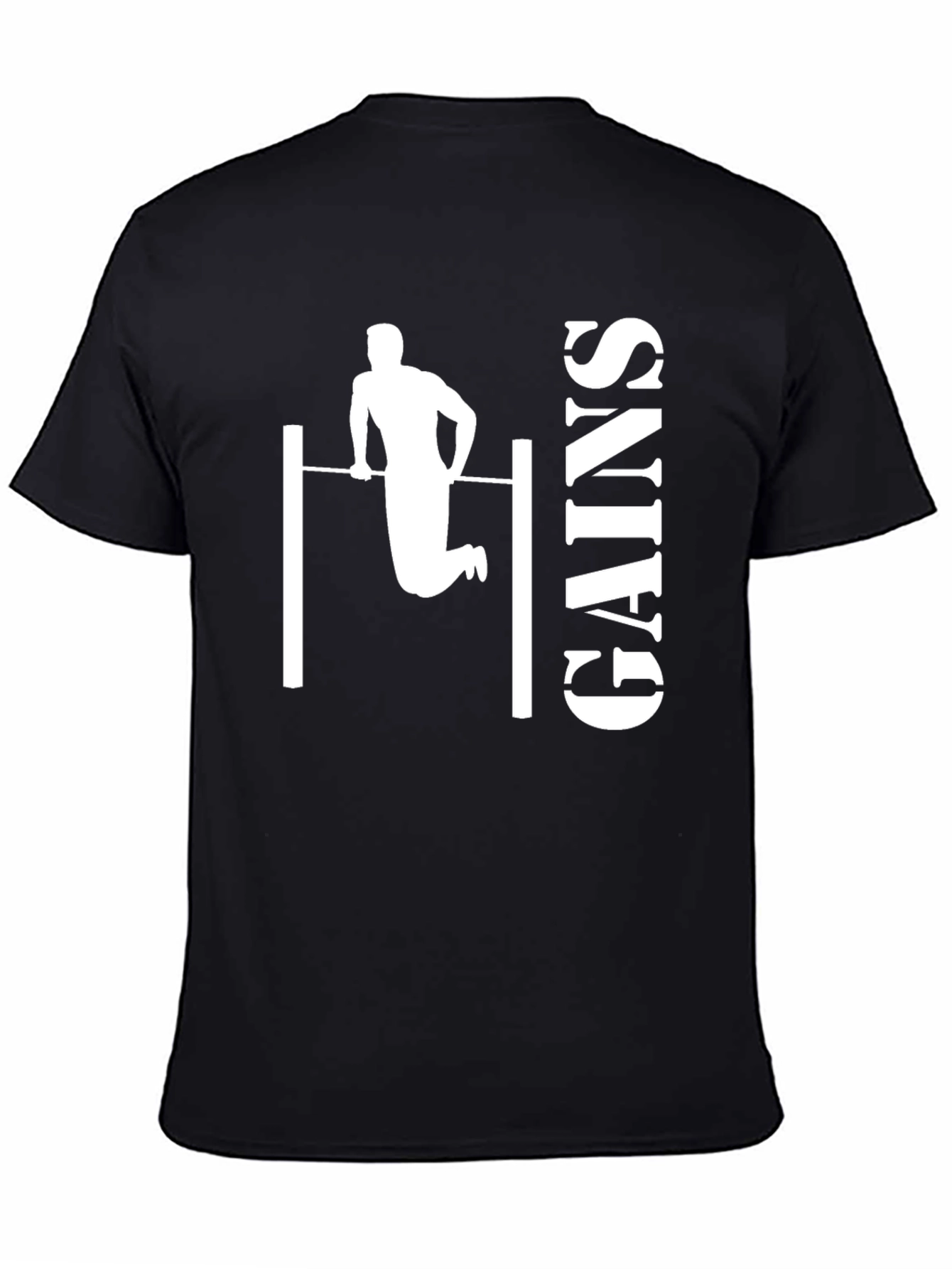 Gains Workout T-Shirt - Black Graphic Print