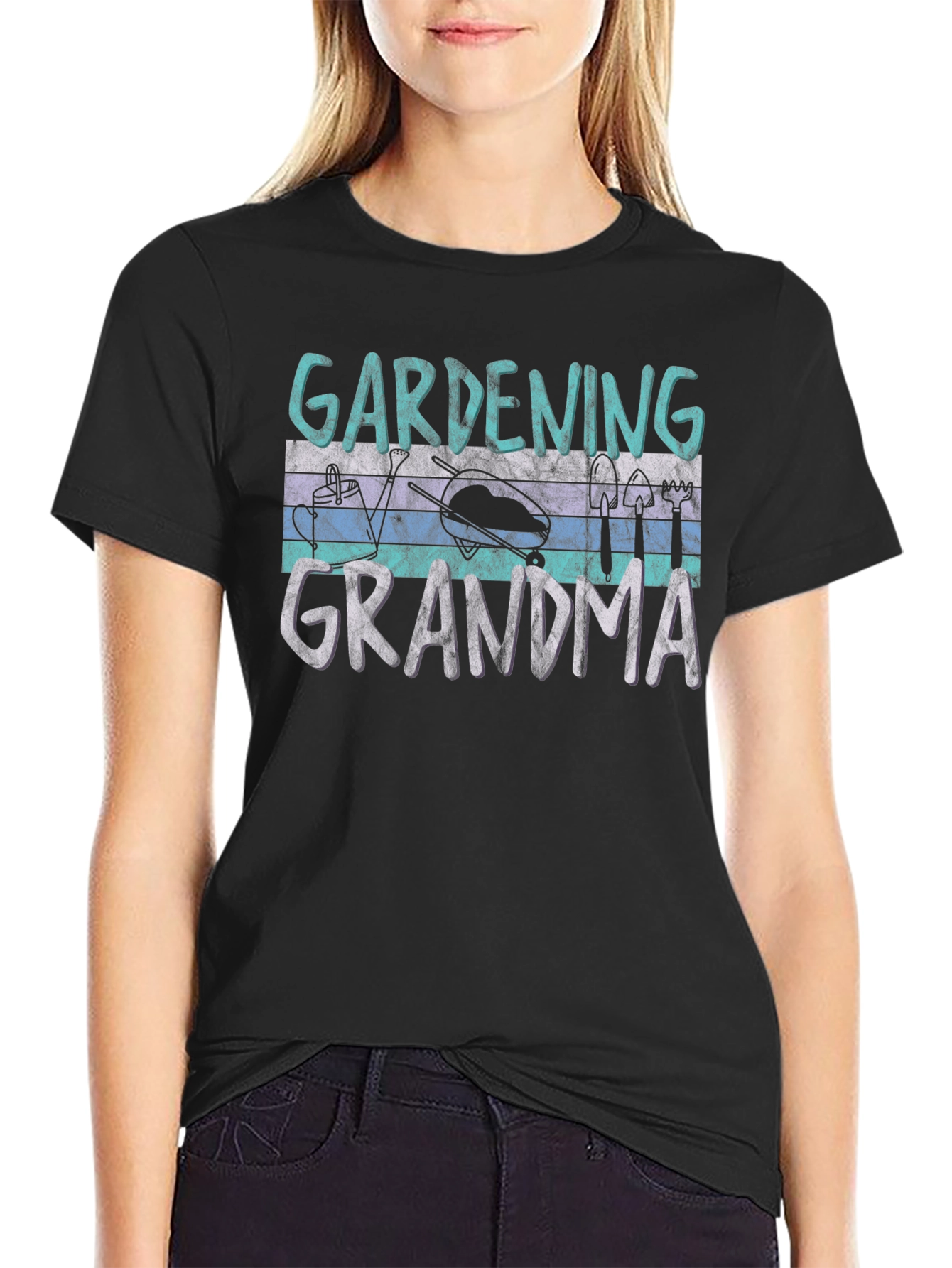 Gardening Grandma Black T-Shirt