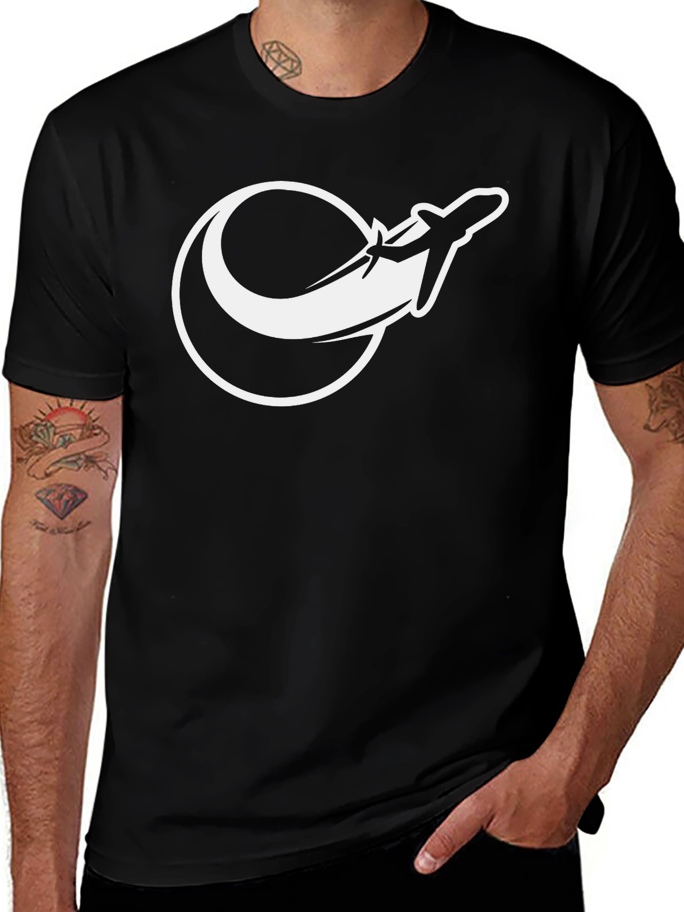 Airplane Graphic T-Shirt - Black Tee
