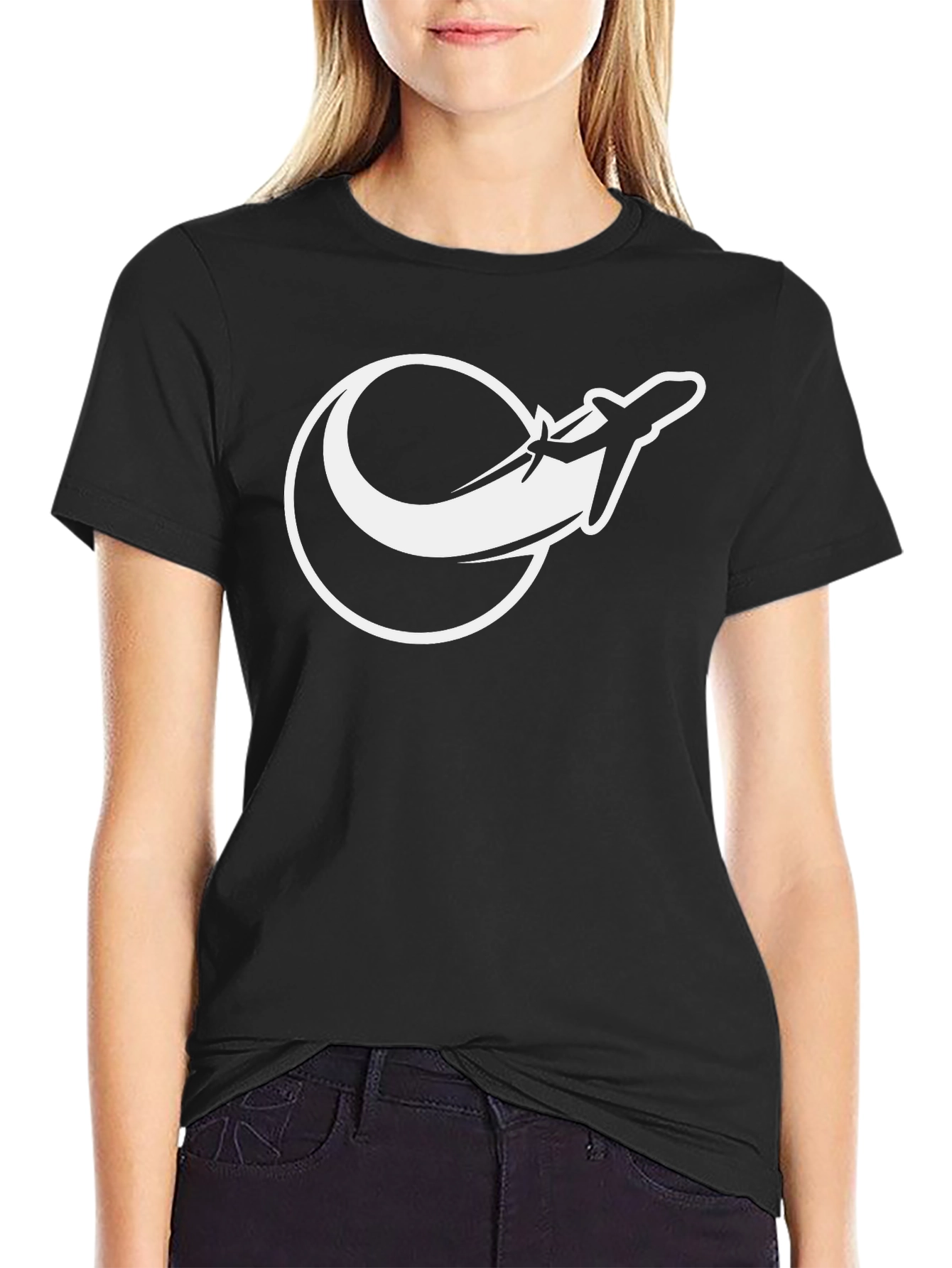 Airplane Graphic T-Shirt - Black Tee