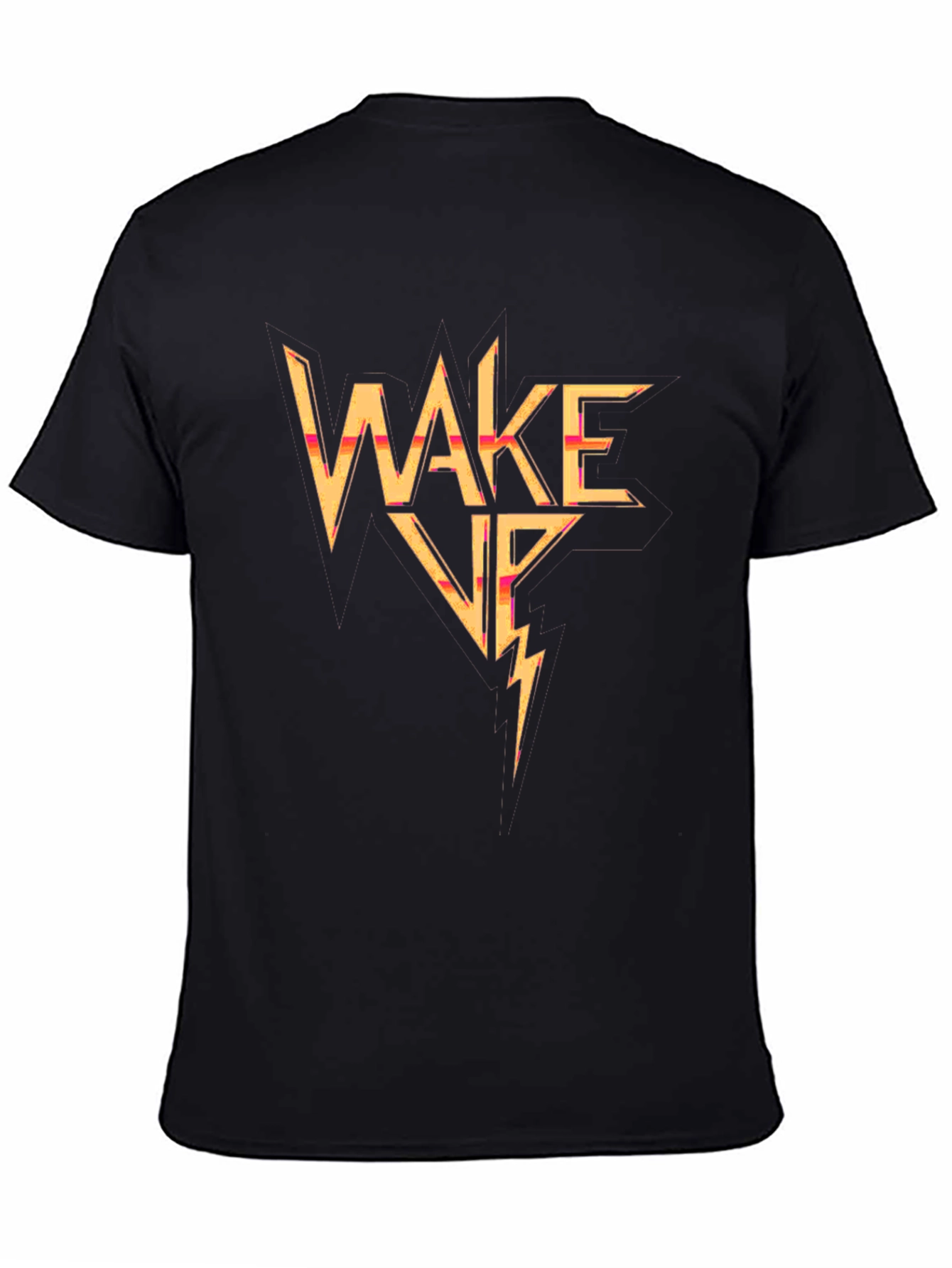 Wake Up Lightning Bolt Graphic Tee - Black