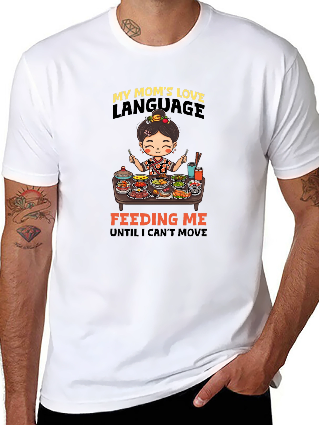 Moms Love Language T-Shirt - Cute Foodie Tee