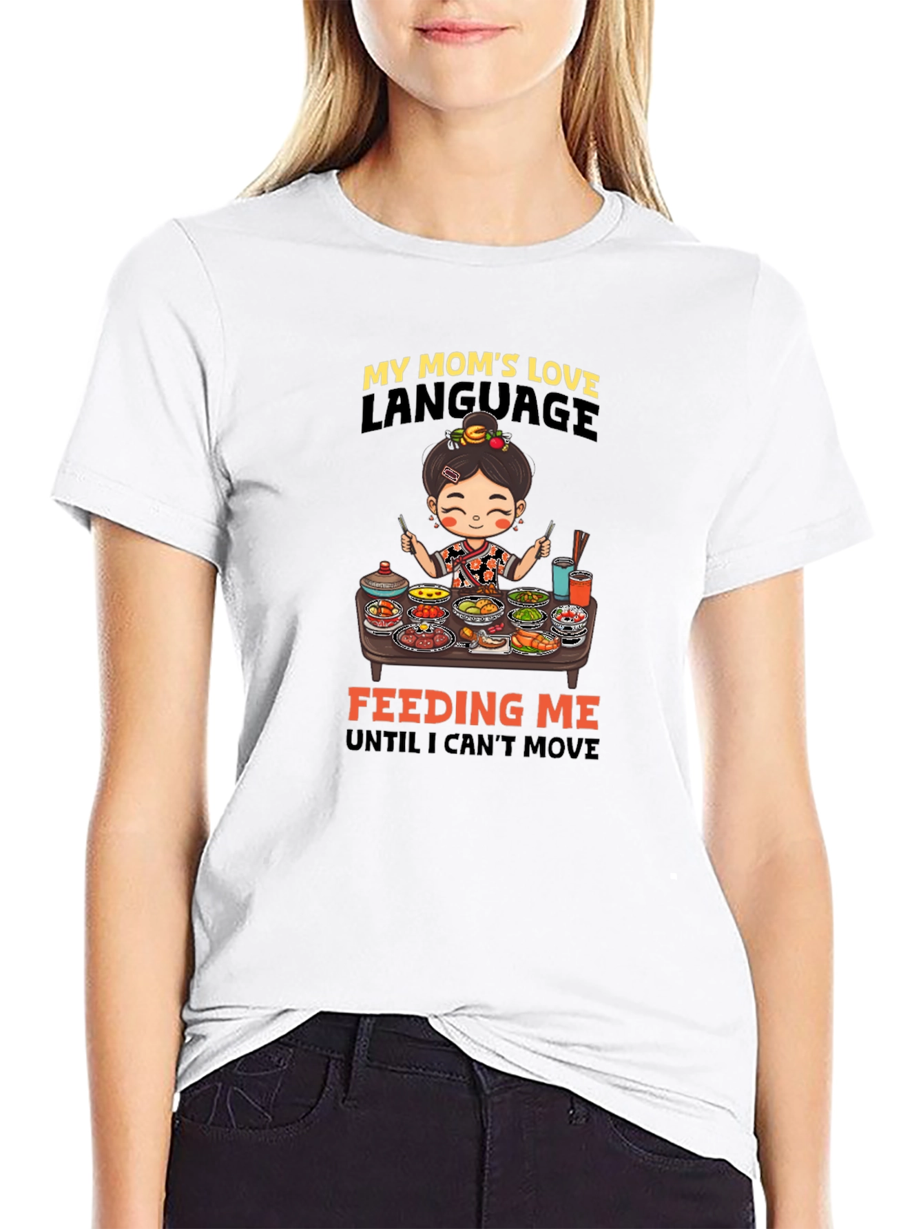 Moms Love Language T-Shirt - Cute Foodie Tee