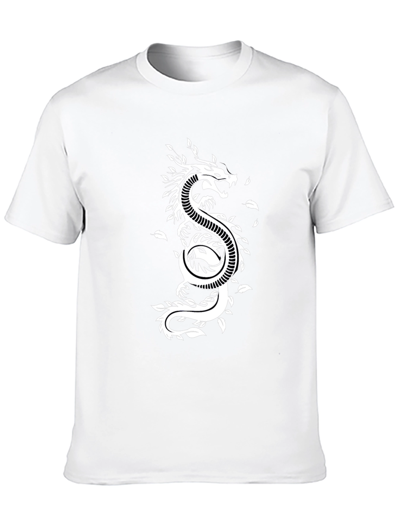 Dragon Yin Yang Graphic Tee - Black Cotton Blend