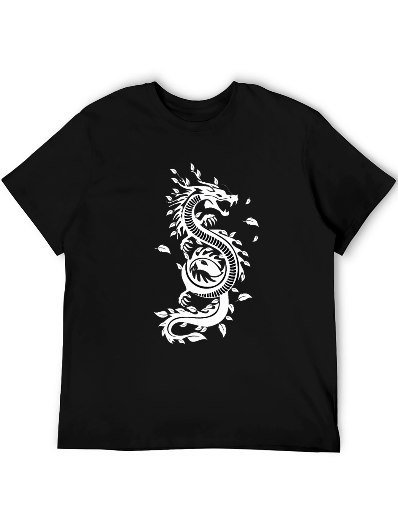 Dragon Yin Yang Graphic Tee - Black Cotton Blend