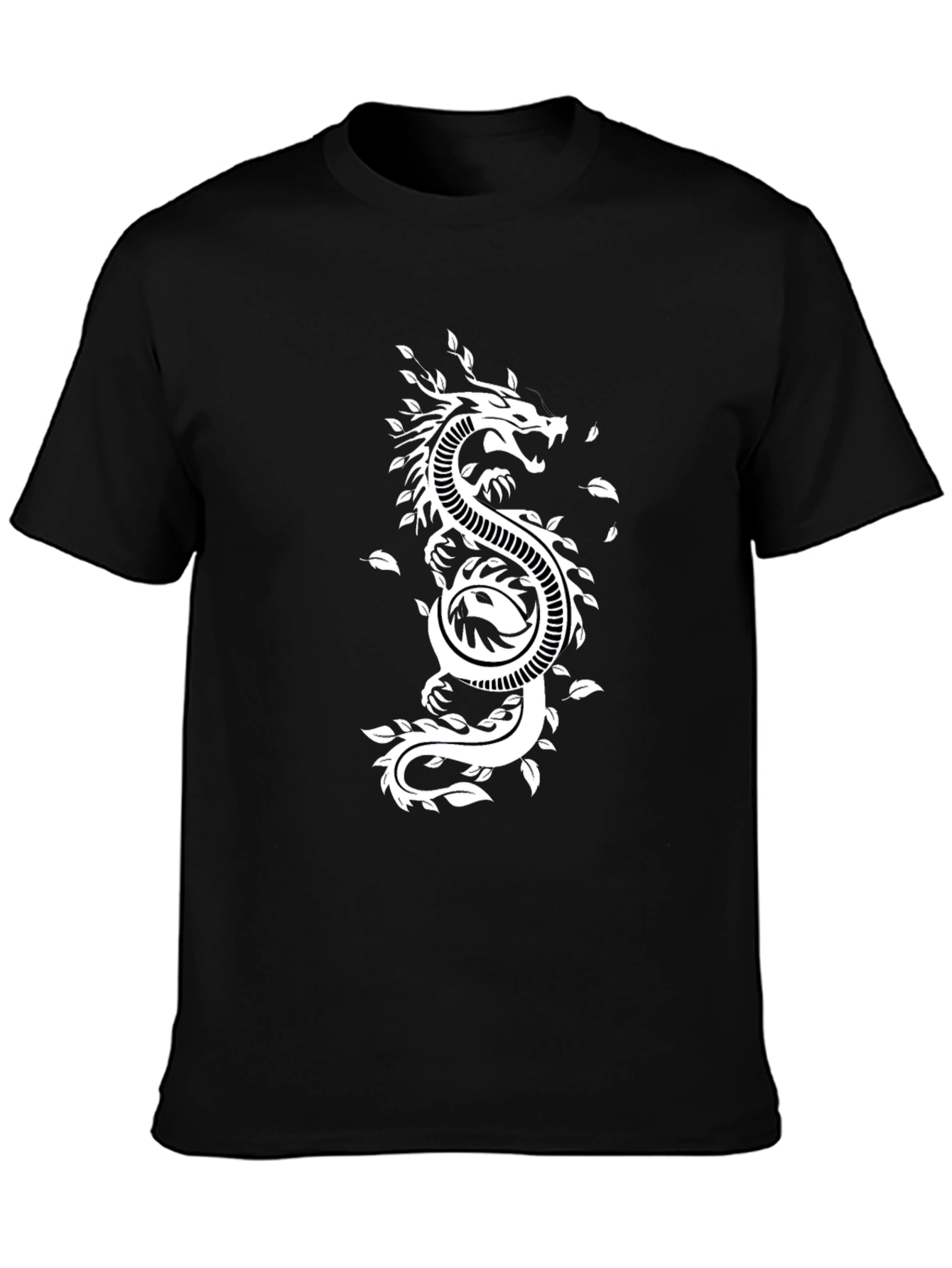 Dragon Yin Yang Graphic Tee - Black Cotton Blend