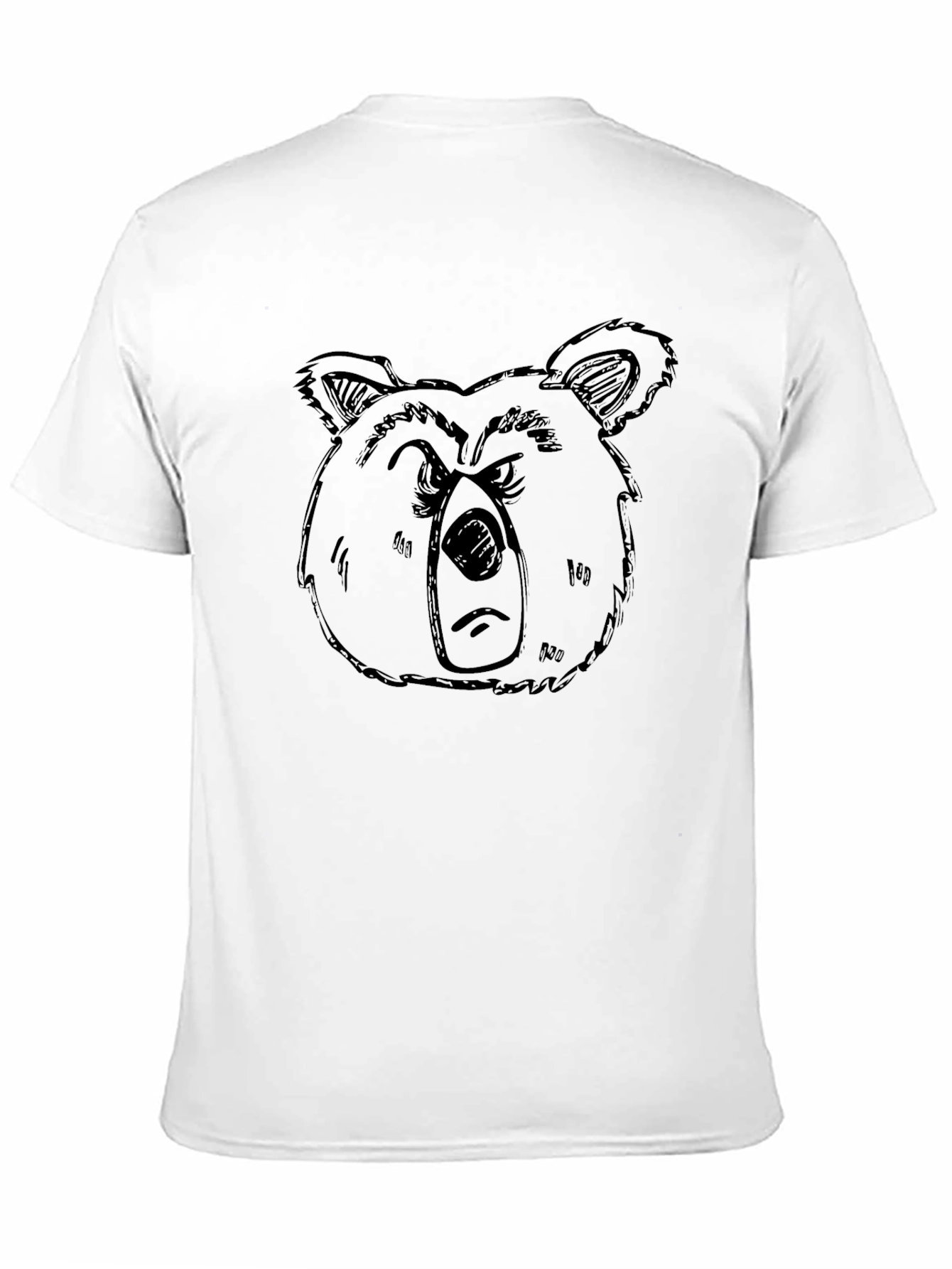 Grumpy Bear Graphic Tee - Black Cotton T-Shirt