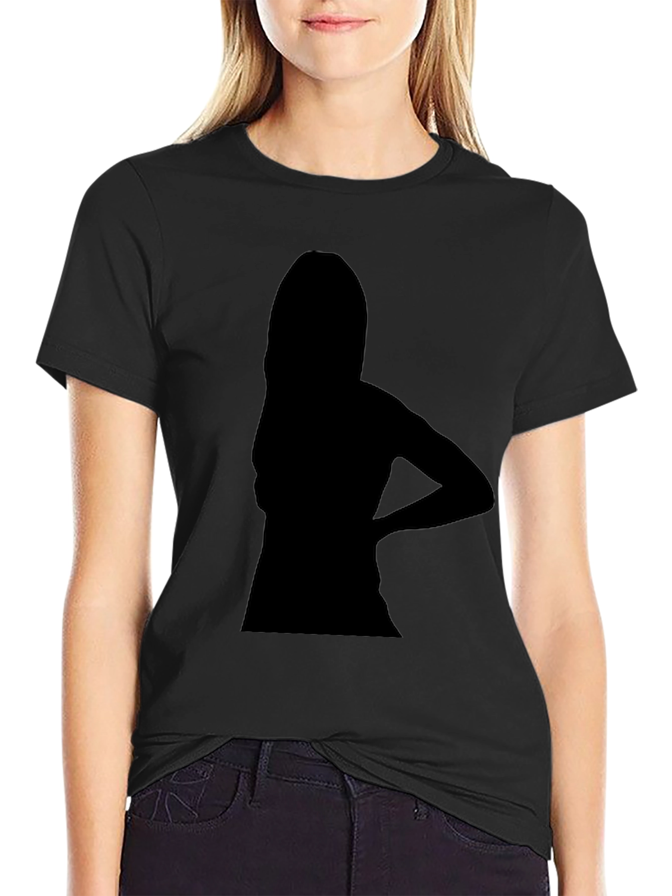 Silhouette Graphic Print Black T-Shirt