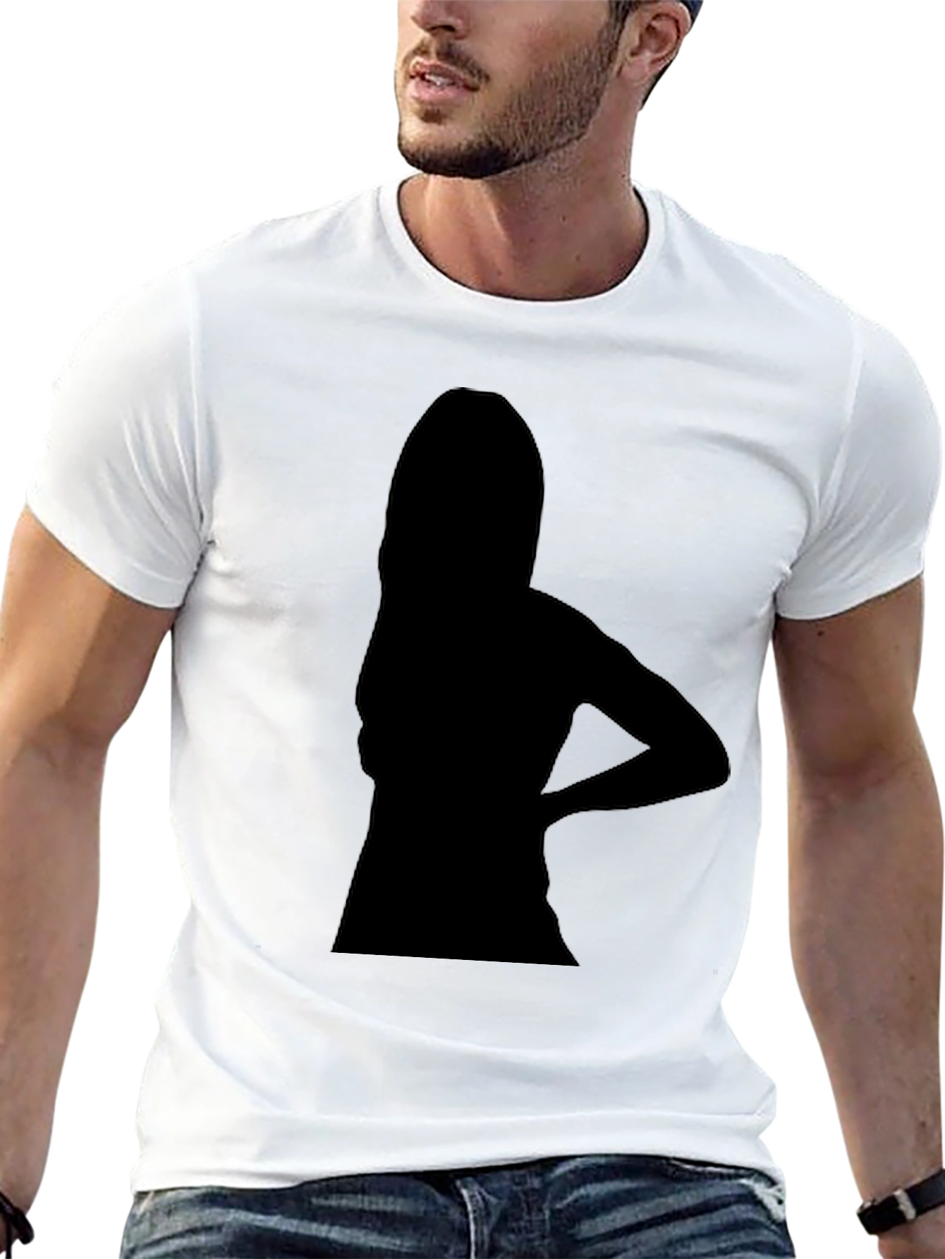 Silhouette Graphic Print Black T-Shirt