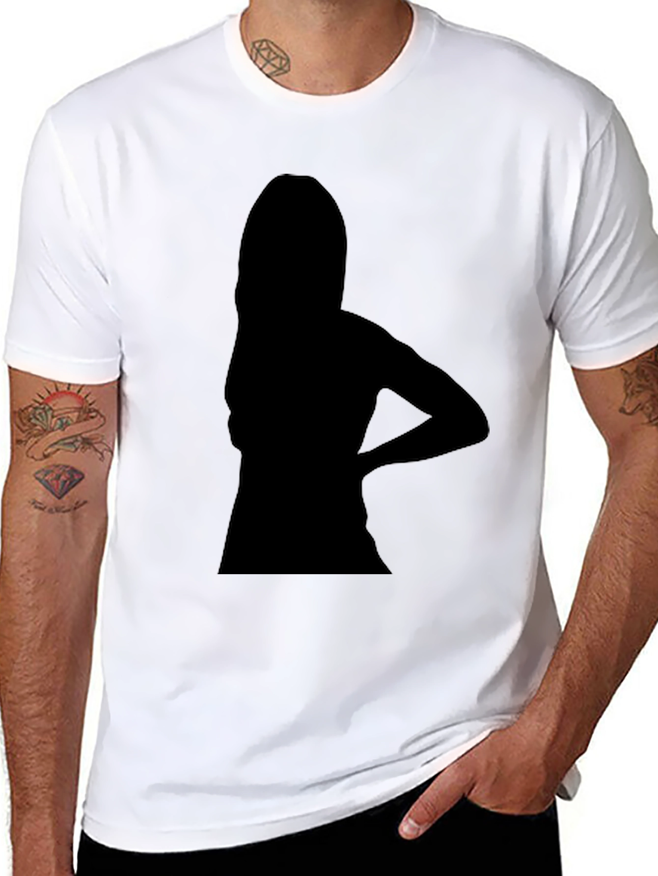 Silhouette Graphic Print Black T-Shirt
