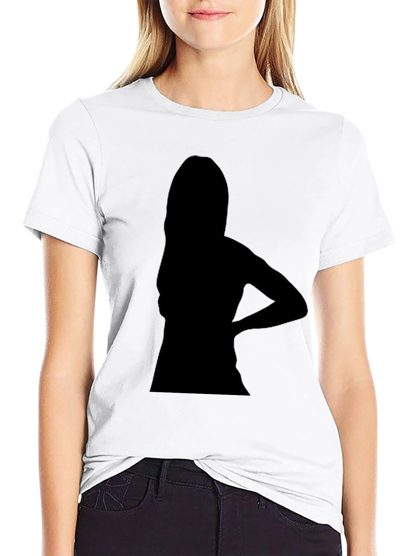 Silhouette Graphic Print Black T-Shirt