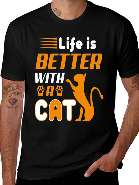 Life is Better With a Cat Graphic Tee