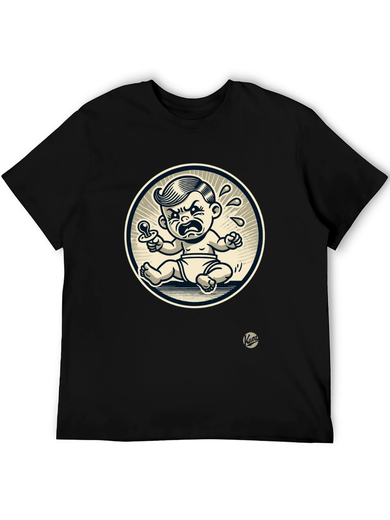 Grumpy Baby Graphic Tee - Black Cotton T-Shirt