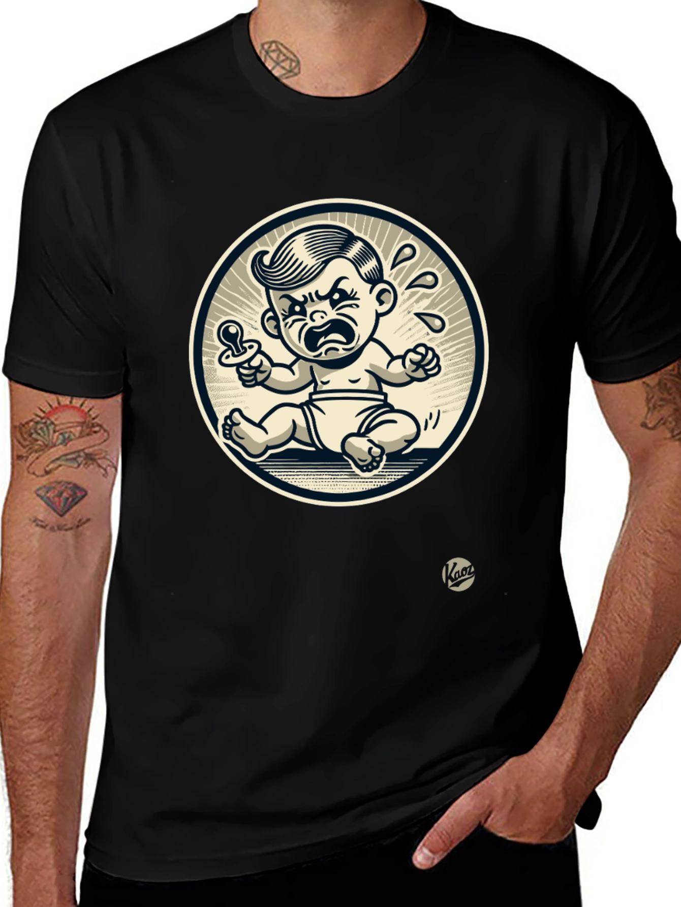Grumpy Baby Graphic Tee - Black Cotton T-Shirt