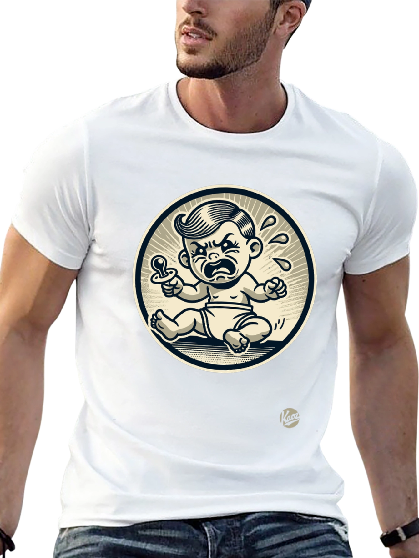 Grumpy Baby Graphic Tee - Black Cotton T-Shirt