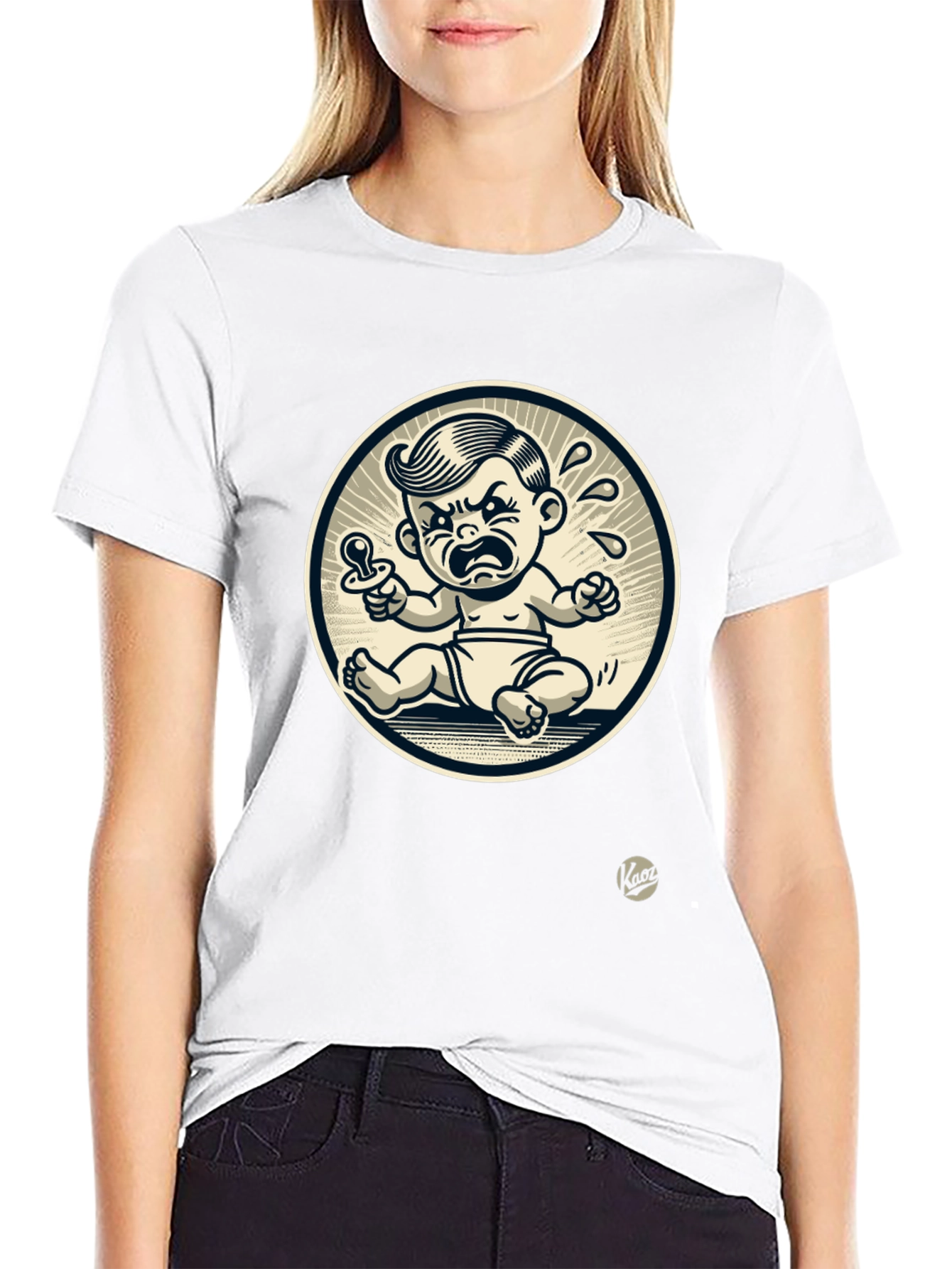 Grumpy Baby Graphic Tee - Black Cotton T-Shirt