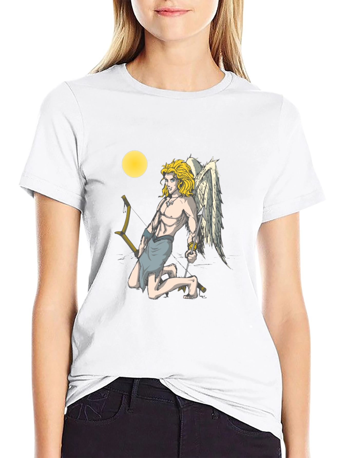 Cupid Graphic Tee - Black Cotton T-Shirt
