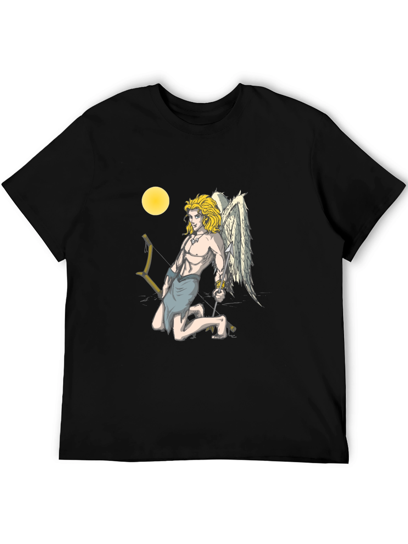 Cupid Graphic Tee - Black Cotton T-Shirt