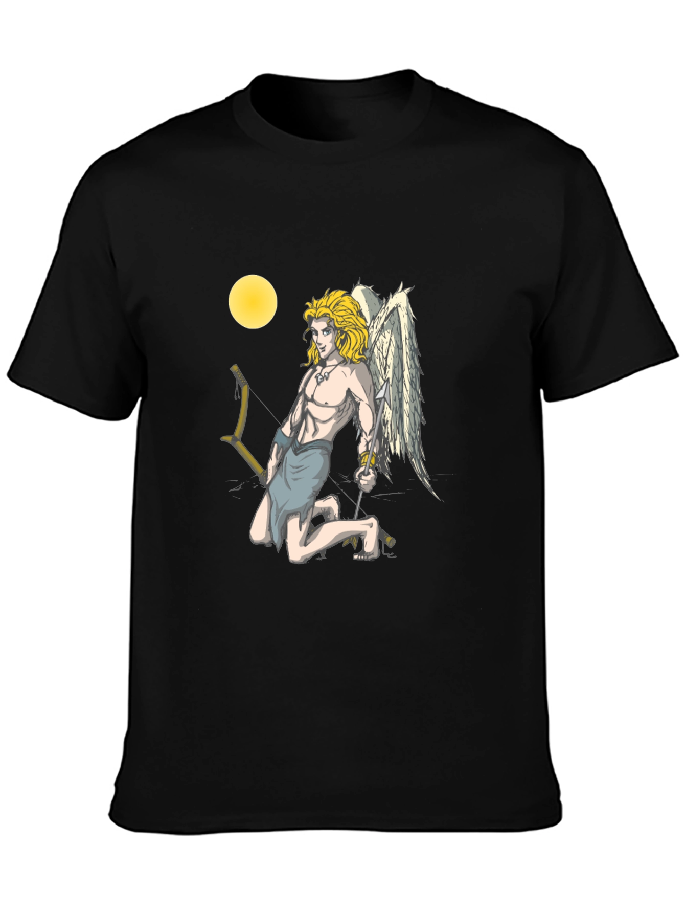 Cupid Graphic Tee - Black Cotton T-Shirt
