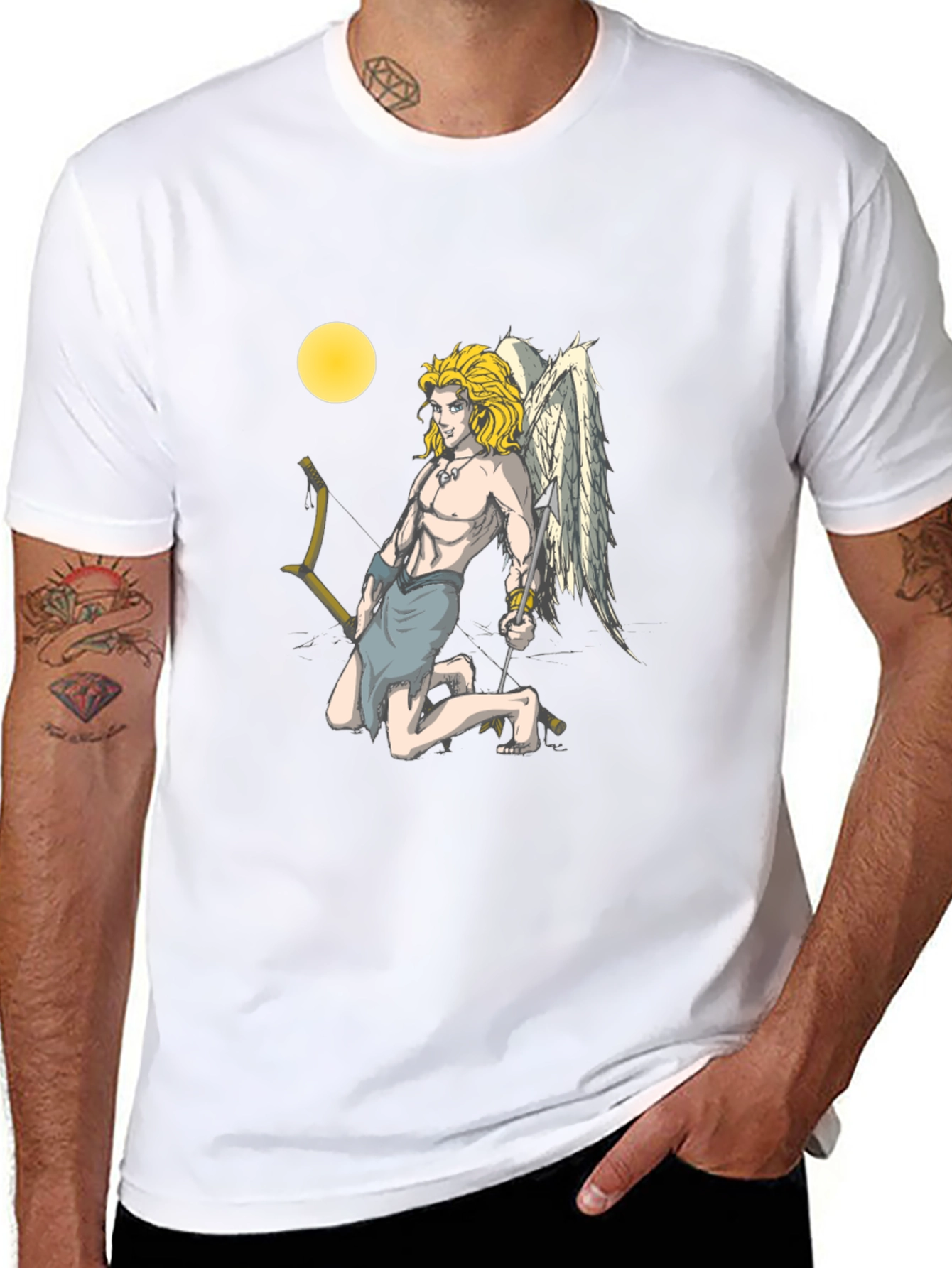 Cupid Graphic Tee - Black Cotton T-Shirt
