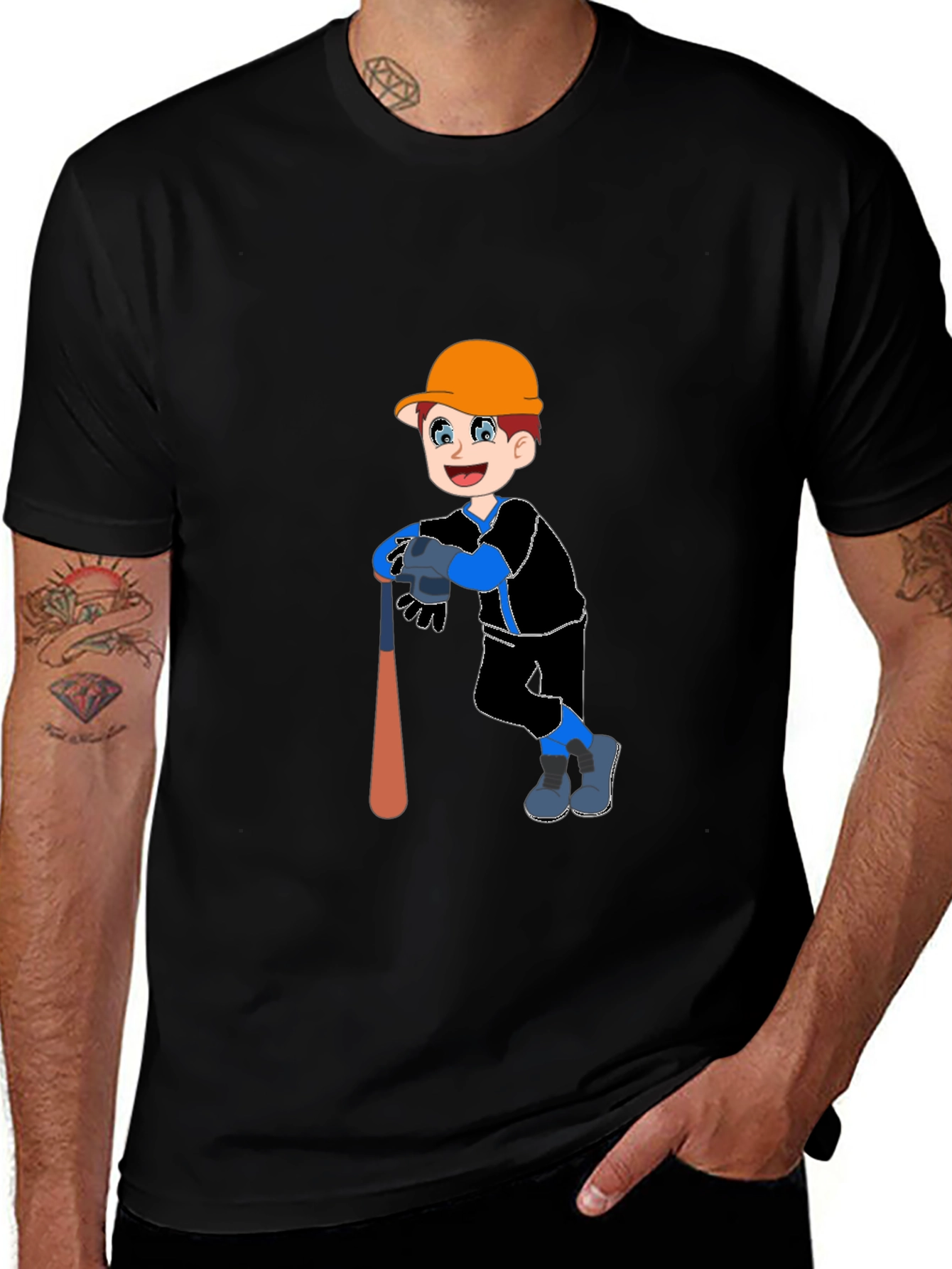 Boy Baseball Player Graphic T-Shirt