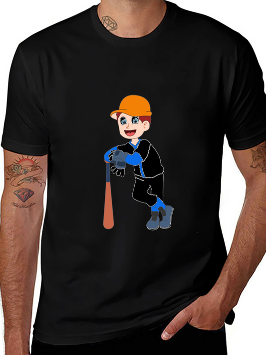 Boy Baseball Player Graphic T-Shirt