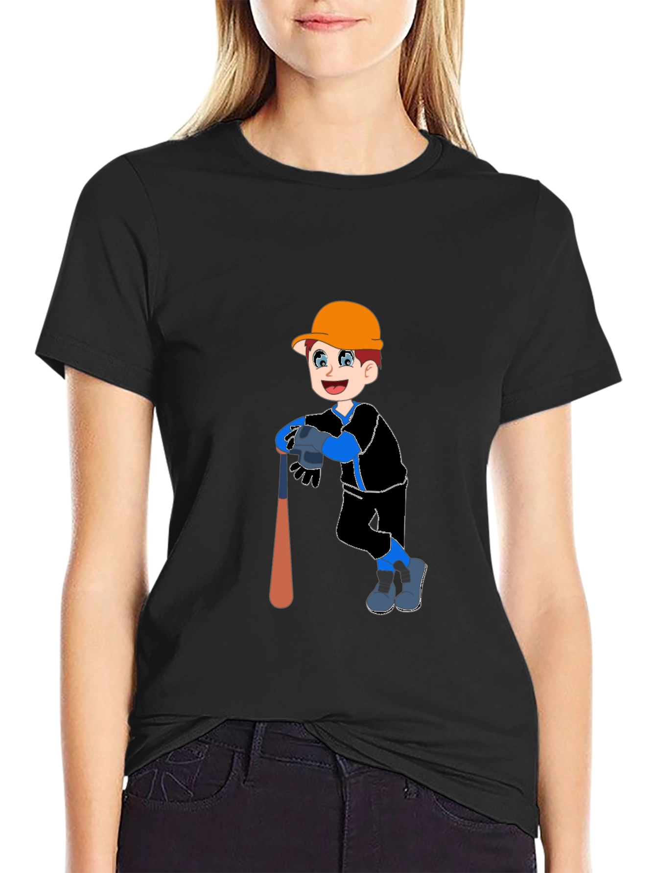 Boy Baseball Player Graphic T-Shirt