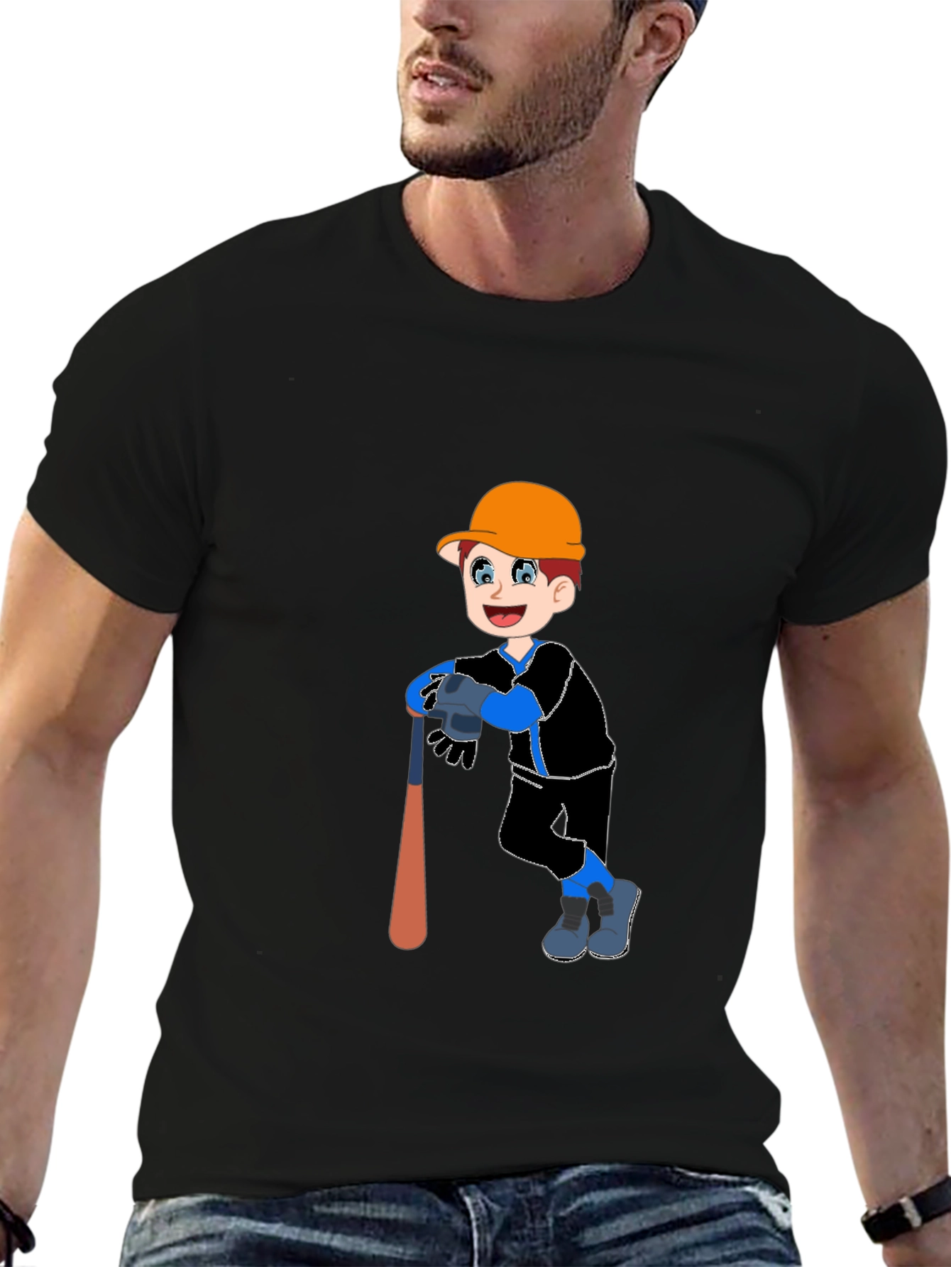 Boy Baseball Player Graphic T-Shirt