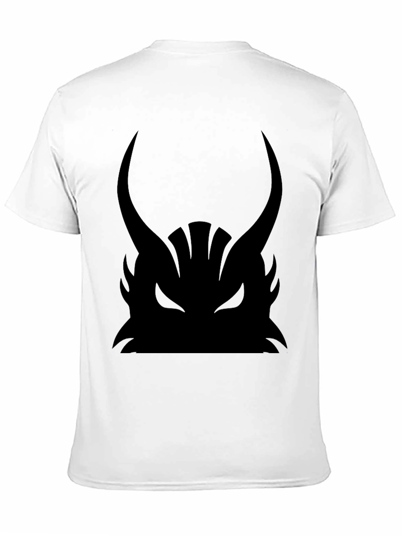 Mens Black Graphic Tee - Samurai Helmet Design